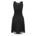 Slim Dress Chiffon Back Lace Sleeveless Classic Dress For Women