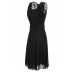 Slim Dress Chiffon Back Lace Sleeveless Classic Dress For Women