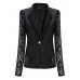 Casual Long Sleeve Lace Splicing Floral V-Neck Blazer