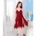 Red Sexy Transparent Lace Cardigan Ladies Lingerie Baby Dolls Dress