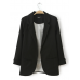 Casual Solid Color No Button Turn Down Neck 3/4 Sleeve OL Blazer Suit