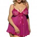 Women Plus Size M-5XL Exotic Mesh Lace Sequin Embroidery Babydoll Sexy Lingerie Sleepwear