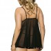 Women Plus Size M-5XL Exotic Mesh Lace Sequin Embroidery Babydoll Sexy Lingerie Sleepwear