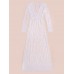 Sexy White Lace Crochet Deep V Women Ball Gown Cocktail Party Maxi Dress