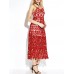 Elegant Strap Lace Crochet Solid V Neck A-Line Party Dress