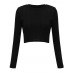 Sexy Criss Cross Backless Knit Solid Color Women Crop Top Blouse