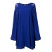 Casual Lace Chiffon Lantern Sleeve Backless Mini Dress For Women