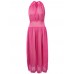 Bohemian Halter V Neck Backless Bow Chiffon Women Beach Maxi Dress