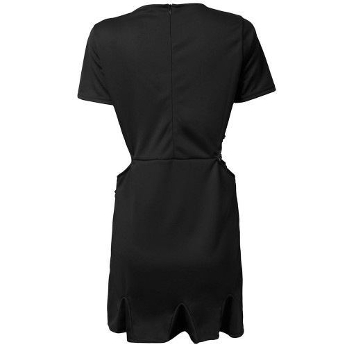 Sexy Hollow Out Embroidery Women A-Line Mini Dress