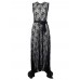 Sexy Lace Sleeveless Maxi Evening Cocktail Dress For Women With Belt