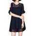 Elegant Women Lace Patchwork Hollow Off Shoulder Chiffon Dress