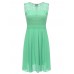 Solid Color Sleeveless Women Lace Chiffon Dresses