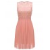 Solid Color Sleeveless Women Lace Chiffon Dresses