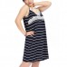 Plus Size Women Sexy Lace Stripe Sleepwear V Neck Spaghetti Strap Nightdress