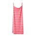 Plus Size Women Sexy Lace Stripe Sleepwear V Neck Spaghetti Strap Nightdress