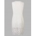 Elegant Women White Organza Patchwork Party Bodycon Mini Dress