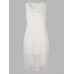 Elegant Women White Organza Patchwork Party Bodycon Mini Dress