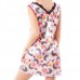 M-4XL Women Flowers Printing V Neck Sleepwear Lace Sleeveless Nightdress