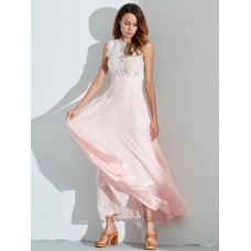 Celmia Sexy Women Hollow Lace with Lining Sleeveless Long Dresses