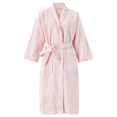 Comfy Cotton Bathrobe Pure Color Long Cardigan Sleepwear For Men Women Couples