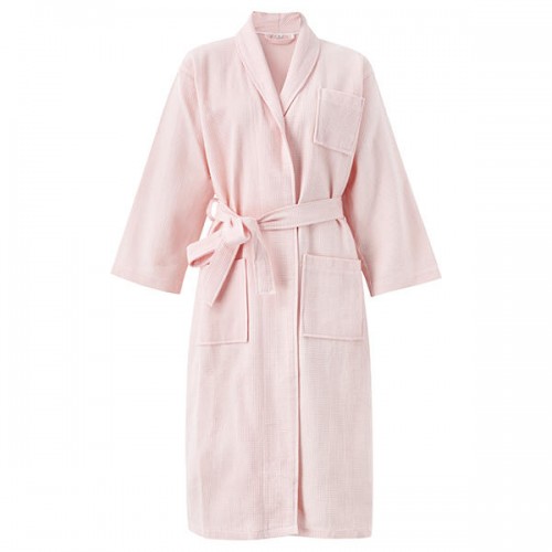 Comfy Cotton Bathrobe Pure Color Long Cardigan Sleepwear For Men Women Couples