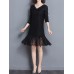 Vintage Lace V-Neck Long Sleeve Thick Velvet Women Dress