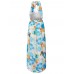 Women Chiffon V-Neck Spaghetti Strap Backless Floral Printed Maxi Dress