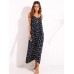 Sexy Women Sleeveless Halter V-Neck Printed Boho Beach Maxi Dresses