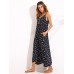 Sexy Women Sleeveless Halter V-Neck Printed Boho Beach Maxi Dresses