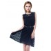 Women Lace Crochet Solid Color Sleeveless Casual MIni Dresses