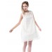 Women Lace Crochet Solid Color Sleeveless Casual MIni Dresses