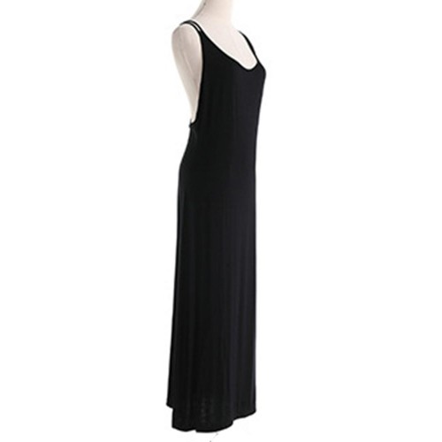 Women Black Sexy Sleeveless Spaghetti Strap Backless Maxi Dresses