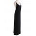 Women Black Sexy Sleeveless Spaghetti Strap Backless Maxi Dresses