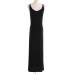 Women Black Sexy Sleeveless Spaghetti Strap Backless Maxi Dresses