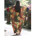 Ethnic Women Random Floral Print Batwing Sleeve Maxi Dresses