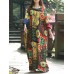 Ethnic Women Random Floral Print Batwing Sleeve Maxi Dresses