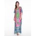 Ethnic Women Printing V-Neck Loose Maxi Dresses