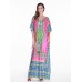 Ethnic Women Printing V-Neck Loose Maxi Dresses