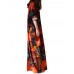 Ethnic Women Random Pattern Printing V-Neck Long Dresses