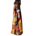 Ethnic Women Random Pattern Printing V-Neck Long Dresses