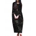 Retro Women Floral Printed Long Sleeve Loose Maxi Dresses