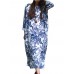 Retro Women Floral Printed Long Sleeve Loose Maxi Dresses