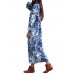 Retro Women Floral Printed Long Sleeve Loose Maxi Dresses