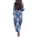 Retro Women Floral Printed Long Sleeve Loose Maxi Dresses