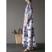 Casual Women Random Floral Printing Batwing Sleeve Maxi Dresses