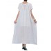 Women Short Sleeve Loose Pure Color Long Maxi Cardigans