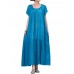 Women Short Sleeve Loose Pure Color Long Maxi Cardigans