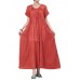 Women Short Sleeve Loose Pure Color Long Maxi Cardigans