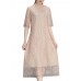 Elegant Lace Hollow Out Half Sleeve Slim Dress For Women