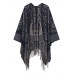 Women Pattern Printed Striped Tassel Sleeveless Cardigans